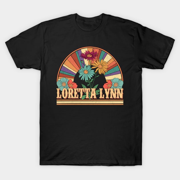 Loretta Flowers Name Lynn Personalized Gifts Retro Style T-Shirt by Roza Wolfwings